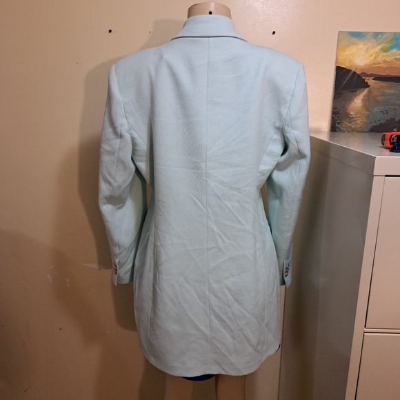 Zara minty green Double Breasted blazer jacket XL - Picture 4 of 9